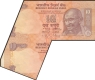 Extra Paper and Cutting Error Ten Rupees Banknote Signed by D Subbarao of 2011 of Republic India.