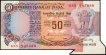 Extra Paper Cutting Error Fifty Rupees Banknote Signed by S Venkitaramanan of Republic India.