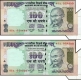 Extra Paper Cutting Error One Hundred Rupees Republic India Banknotes Signed by Y V Reddy of 2008.