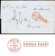 Rare Pre Stamp Cover Overland Mail Letter with India Paid seal sent from Bombay to Marseilles in 1854.