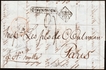 India Unpaid Letter sent Bombay to Paris (France) on 24th May 1862.