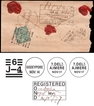 Victoria Half Anna Blue-Green Registered Envelope dispatched from Udaipur (Oodeypore) to Ajmer in 1877.