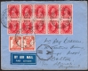 Rare Cancellation KhadimnagarSylhet Airmail Cover with George VI Tete-beche Stamps of 1944.