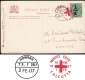 Beautiful Multi Coloured Post Card with Minto Fete Red Cross Cancellation and Surcharged Victoria Stamp.