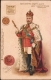 Rare Multi Coloured Picture Post Card of King Edward VII with Surcharged Queen Victoria Stamp.