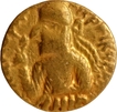 Huvishka Gold Dinar Coin of Kushan Dynasty of MAO type.