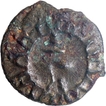 Rare Bronze Coin of Pallavas of Kanchi with Shankha on the reverse.