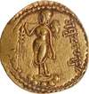 Ashvamedha type Gupta Dynasty Extremely Rare Gold Dinar Coin of Samudragupta.