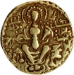 Archer type Gold Dinar Coin of Chandragupta II of Guptas with Goddess Scattering Coins on the reverse.