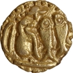 Gold One Eighth Kahavanu Coin of Raja Raja I of Cholas.
