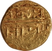 Balakrishna seated Gold Half Varaha Coin of Krishnadevaraya of Vijayanagara  Empire.