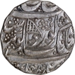 Sikh Empire, Silver Rupee Coin of Khitta Kashmir Mint with Flag Mintmark.