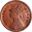 Scarce Copper Half Pice Coin of Victoria Queen of Calcutta Mint of 1862.