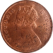 Copper One Quarter Anna Coin of Victoria Empress of Calcutta Mint of 1897.