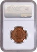 Rare NGC MS 65 RD Graded Bronze One Quarter Anna  Coin of 1917 of Calcutta Mint of King George V.