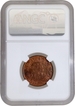 Very Rare NGC MS 65 RB Graded Bronze One Quarter Anna  Coin of Bombay Mint of King George V of 1926.