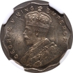 Very Rare NGC MS 64 Graded Cupro Nickel One Anna Coin of King George V of Bombay Mint of 1923.