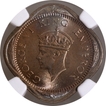 Rare NGC MS 65 Graded Cupro Nickel Two Annas  Coin of Calcutta Mint of King George VI of 1941.