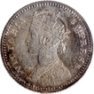 Silver Quarter Rupee Coin of Victoria Empress of Calcutta Mint of 1888.