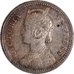 Rare Uncirculated Silver Quarter Rupee Coin of Victoria Empress of Calcutta Mint of 1898.