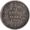 Scarce Year of 1900 Silver Quarter Rupee Coin of Victoria Empress of Calcutta Mint.