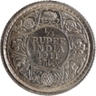 Very Rare Silver Quarter Rupee Coin of King George V of Calcutta Mint of 1911.