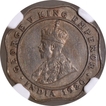 Rare NGC AU 50 Graded Cupro Nickel Four Annas Coin of King George V of Bombay Mint of 1920.