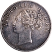 Extremely Rare 1840 Silver Half Rupee Coin of Calcutta Mint of Victoria Queen.