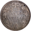 Scarce 1862 Victoria Queen of Silver Half Rupee Coin of Bombay Mint.