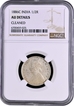 Very Scarce NGC AU Graded Silver Half Rupee Coin of Victoria Empress of Calcutta Mint of 1886.