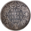 Scarce Silver Half Rupee Coin of Victoria Empress of Bombay Mint of 1888.