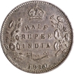 Rare Grade Silver Half Rupee Coin of Calcutta Mint of King Edward VII of 1910.