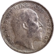 Rare Grade Silver Half Rupee Coin of Calcutta Mint of King Edward VII of 1910.