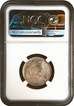 Rare NGC MS 62+ Graded Silver Half Rupee Coin of King George V of Calcutta Mint of 1925.