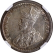 Rare NGC MS 63 Graded Silver Half Rupee Coin of King George V of Calcutta Mint of 1933.