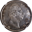 Extremely Rare Top Pop NGC MS 63 Graded 1835 Silver One Rupee Coin of King William IIII of Calcutta Mint of 1835.