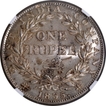 Extremely Rare Top Pop NGC MS 63 Graded 1835 Silver One Rupee Coin of King William IIII of Calcutta Mint of 1835.