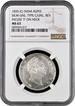 Extremely Rare Top Pop NGC MS 63 Graded 1835 Silver One Rupee Coin of King William IIII of Calcutta Mint of 1835.