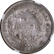 Rare NGC MS 62  Graded Silver One Rupee Coin of Victoria Queen  of Calcutta  Mint of 1840.