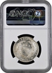 Rare NGC MS 63 Graded 1840 Silver One Rupee Coin of Victoria Queen of Calcutta or Bombay Mint.