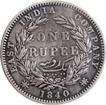 Very Rare W.W.B raised Silver One Rupee Coin with 29 Berries of Victoria Queen Divided Legend of Madras Mint of 1840.