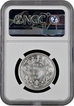 Rare NGC MS 62 Graded Victroia Queen of Silver One Rupee Coin of Calcutta Mint of 1862.