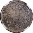 Unlisted Extremely Rare Silver One Rupee Coin of Victoria Queen of Bombay Mint of 1862.