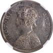 Unlisted Extremely Rare Silver One Rupee Coin of Victoria Queen of Bombay Mint of 1862.