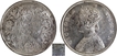 Victoria Queen of Silver One Rupee Coin of Bombay Mint of 1862.