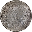 Victoria Queen of Silver One Rupee Coin of Bombay Mint of 1862.