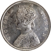 Victoria Queen of Silver One Rupee Coin of Bombay Mint of 1862.