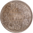 Very Rare Three Dots Silver One Rupee Coin of 1862 of Victoria Queen of Bombay Mint.