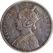 Extremely Rare Silver One Rupee Coin of Victoria Queen of Bombay Mint of 1862.