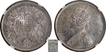 Extremely Rare Top Pop  NGC MS 64 Graded Silver One Rupee Coin of Bombay Mint of Victoria Queen of 1862.